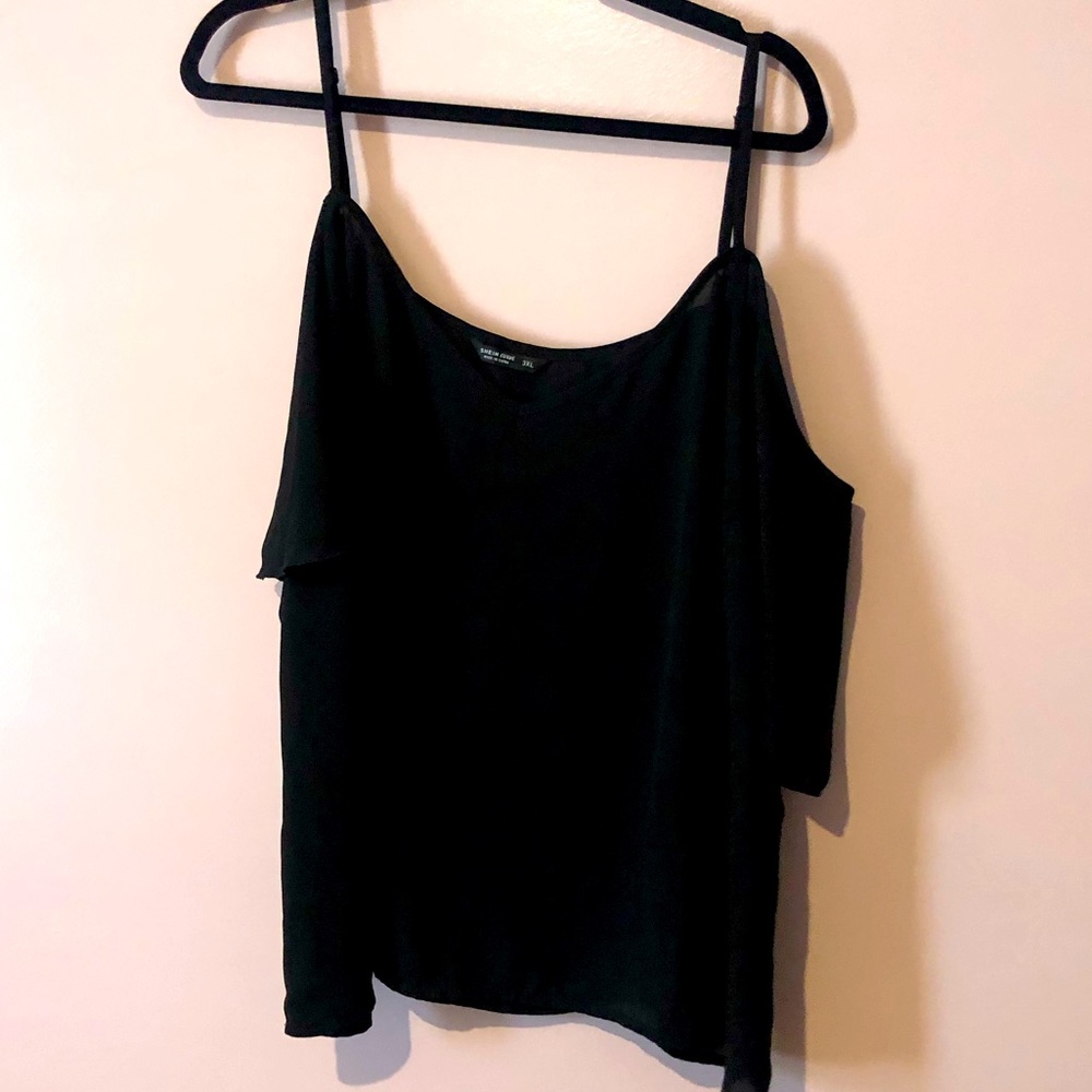 Plus size black off the shoulder top